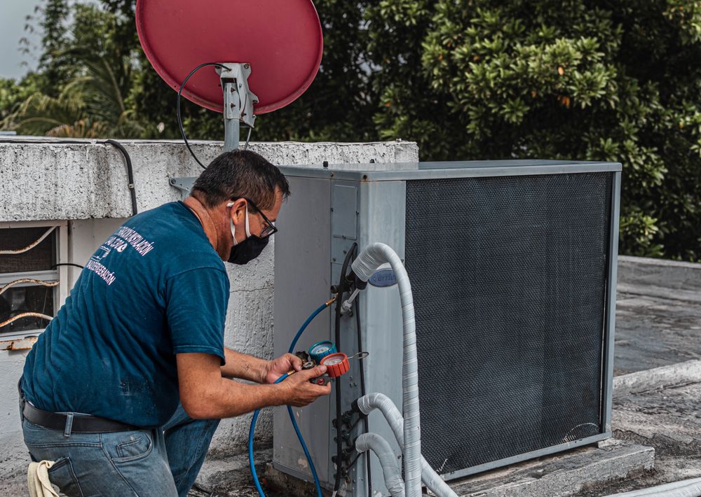 Technician finishing a job on site
